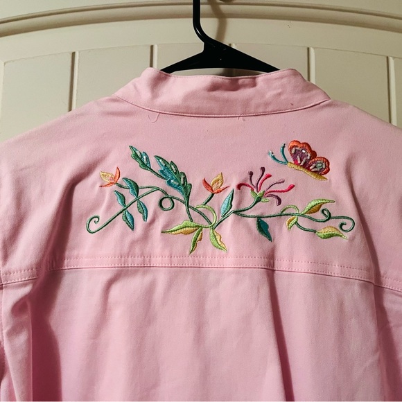 Quacker Factory Pink Embroidered Jacket - Picture 4 of 6